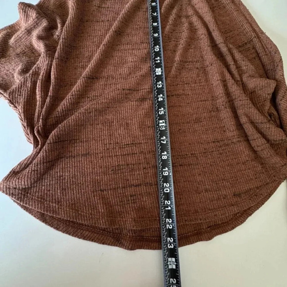 Treasure and Bond || Baby Cowl Cropped Curved Hem Slub Sweater Rust Orange XS - Picture 11 of 11
